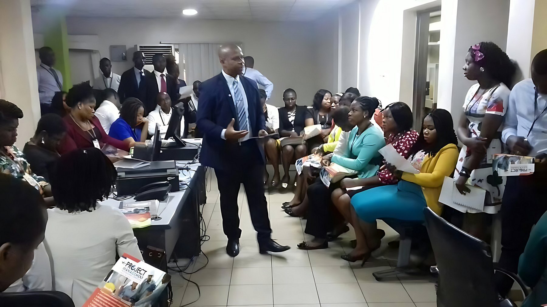 Chuba Nkala engaging participants in a training session